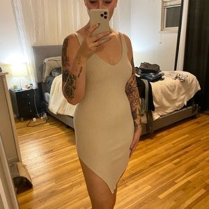 Tan ribbed dress